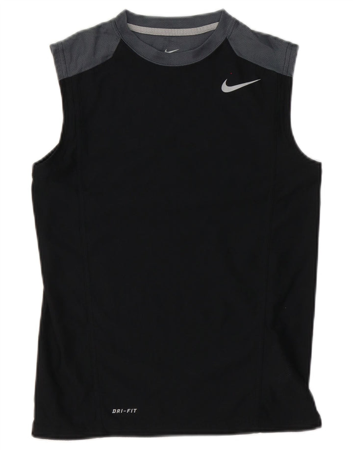 Damska kamizelka Nike Dri Fit Top UK 10, mały, czarny poliester z blokami kolorów