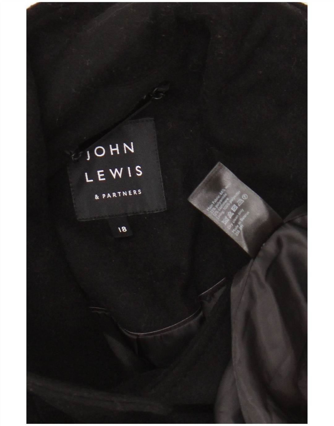 Damski płaszcz oversize John Lewis w kolorze grochu UK 18 XL, czarna wełna