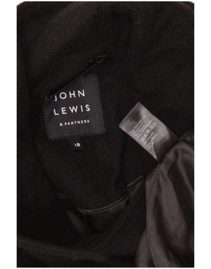 Damski płaszcz oversize John Lewis w kolorze grochu UK 18 XL, czarna wełna