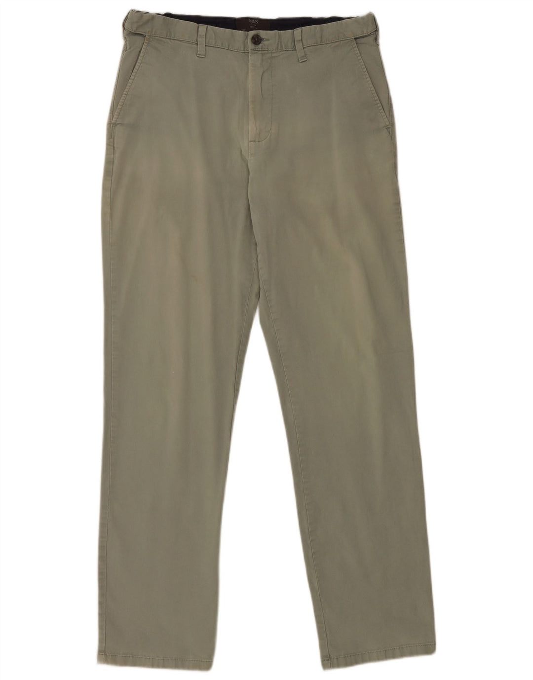 Damskie spodnie typu chino Regular Marks & Spencer W34 L33 Zielona bawełna
