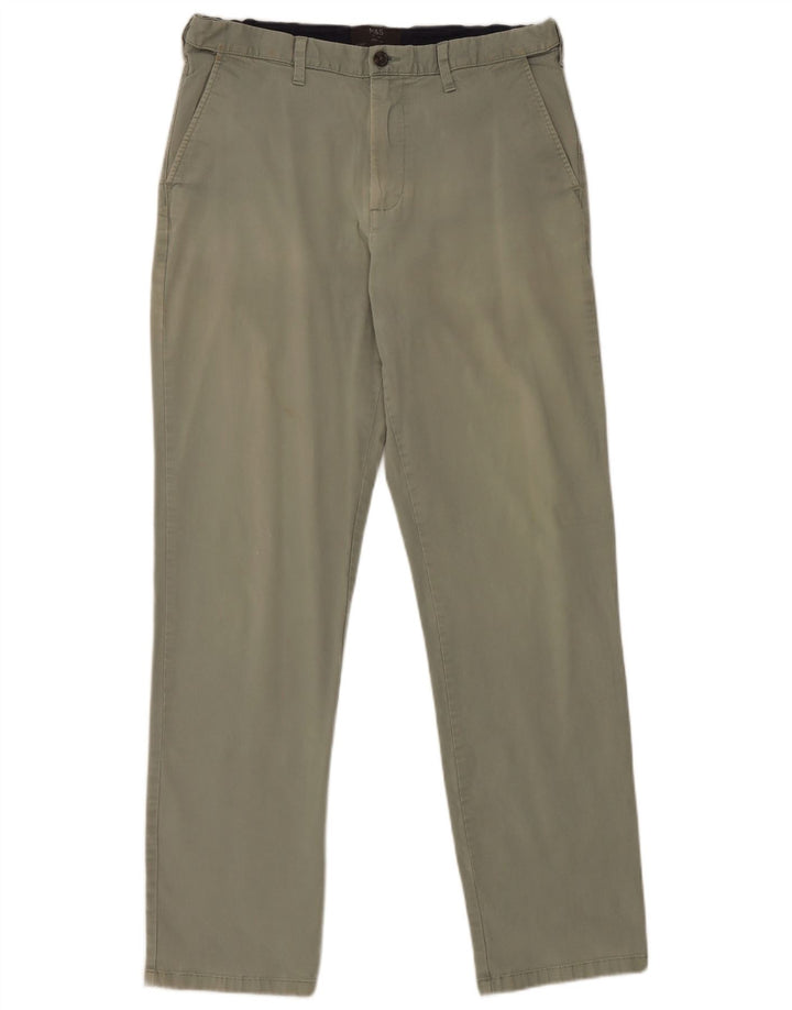 Damskie spodnie typu chino Regular Marks & Spencer W34 L33 Zielona bawełna