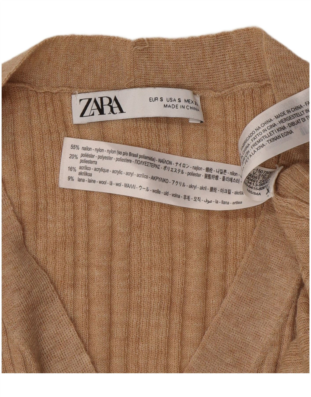 Sweter damski Zara Cardigan UK 10 Small Beżowy nylon