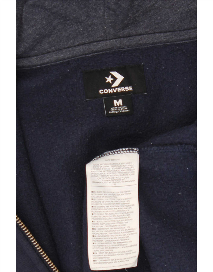Converse Męski sweter z kapturem i zamkiem, średni granatowy, bawełniany