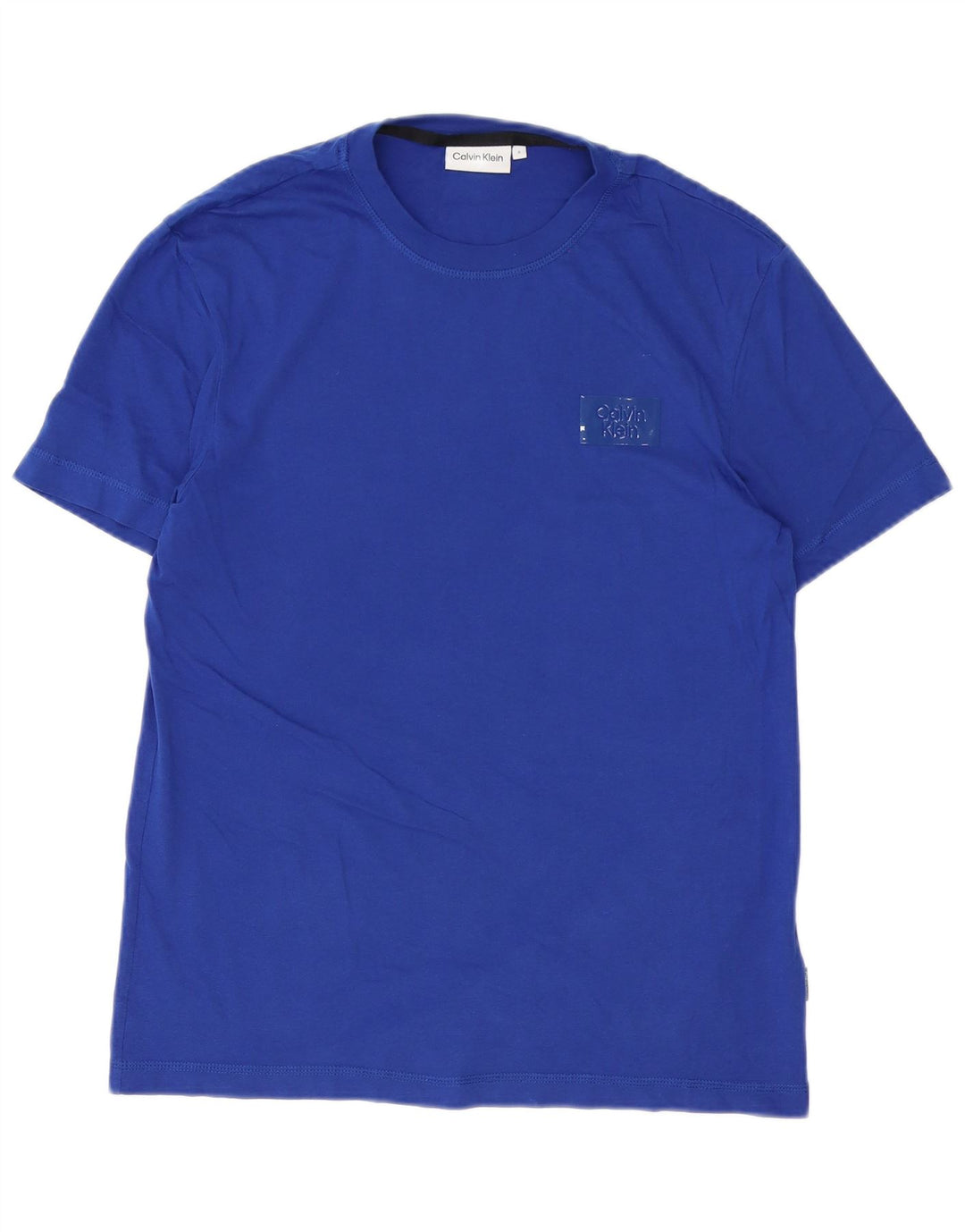 T-shirt męski Calvin Klein, mały, niebieski, bawełniany