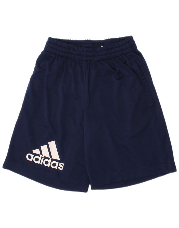 Adidas Boys Climalite Graphic Sport Shorts 5-6 Years  Navy Blue Polyester