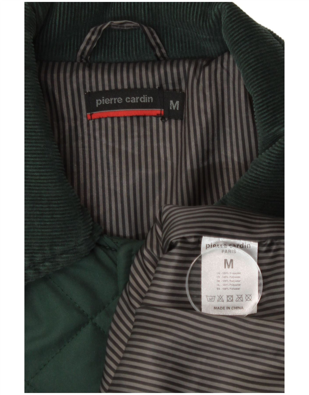 Męska pikowana kurtka Pierre Cardin UK 38, średni zielony poliester