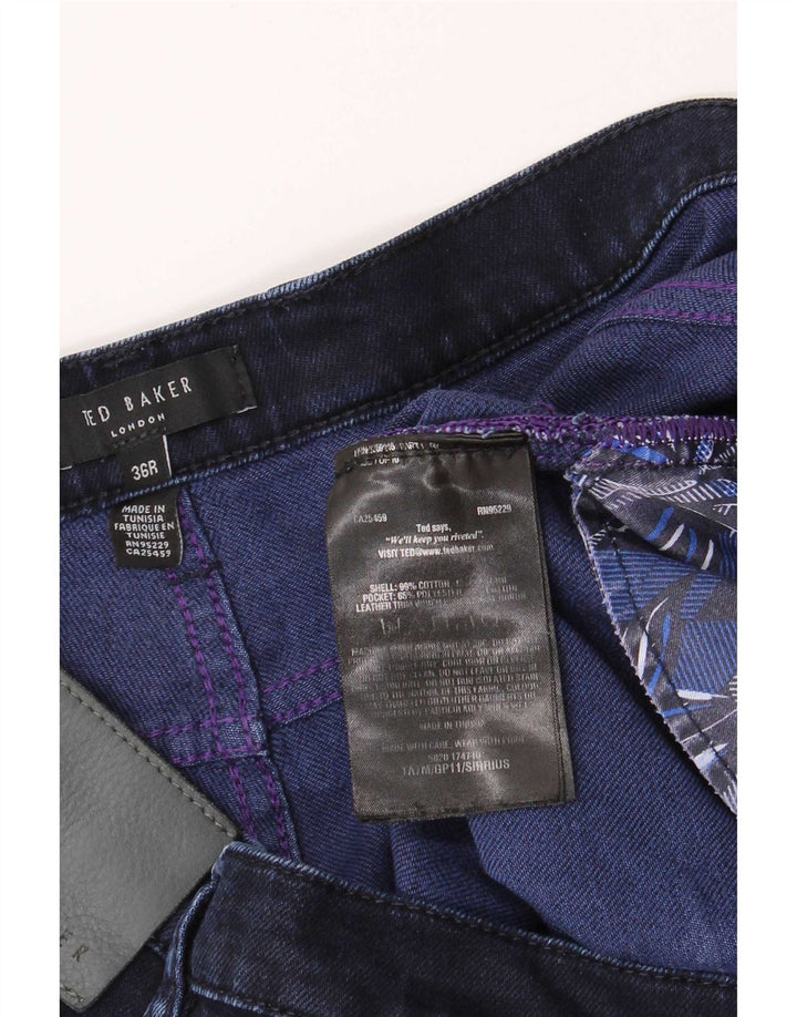Męskie jeansy o prostym kroju Ted Baker W36 L31, niebieskie, bawełniane