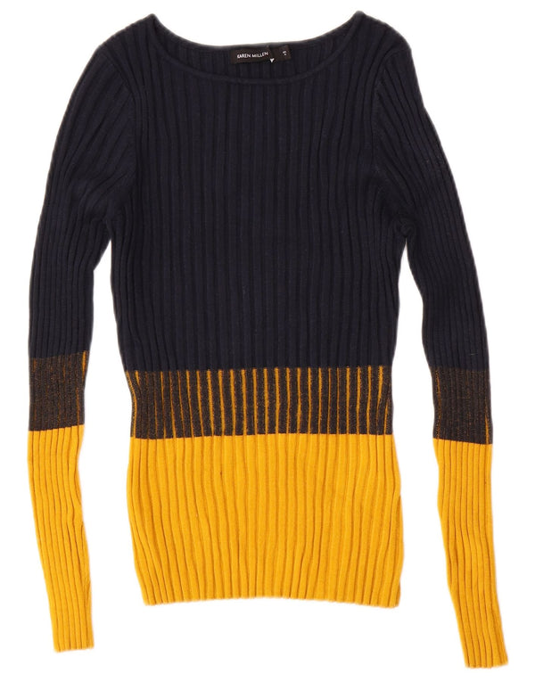 Karen Millen Damski sweter z dekoltem w łódkę UK 12 Średni granatowy