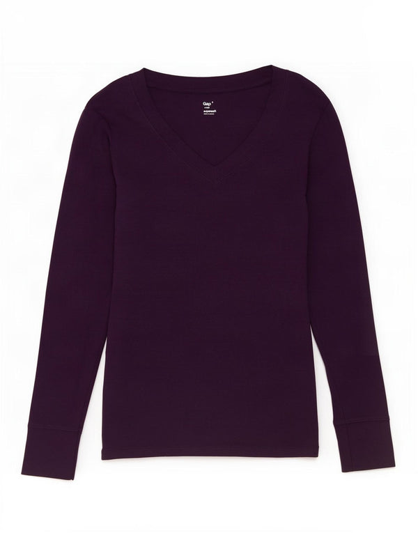 Gap Womens Top Long Sleeve UK 8 Small Purple Cotton