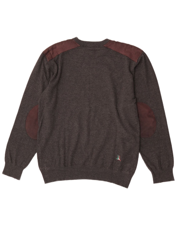 Damski sweter z okrągłym dekoltem Aeronautica Militare UK 20 2XL Szara wełna