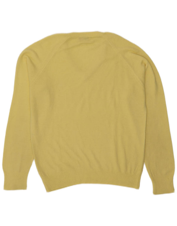 Męski sweter Kappa z dekoltem w kształcie litery V, średni żółty akryl