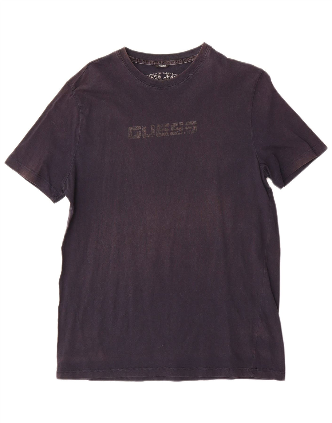 Męski T-shirt Guess Regular Graphic, duży, granatowy, bawełniany