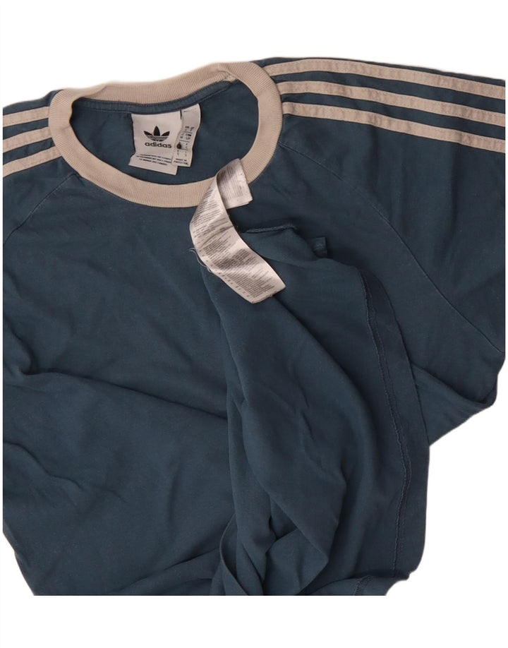 Adidas Męski T-Shirt Top Mały Granatowy Bawełniany