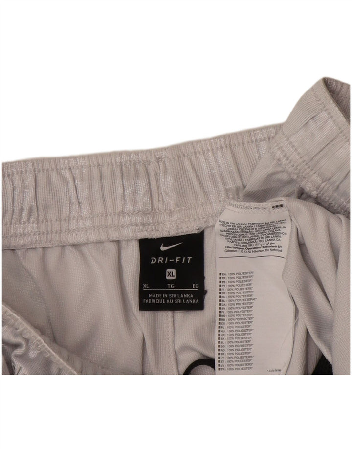 Męskie spodenki sportowe Nike Dri Fit XL, szare, poliestrowe paski