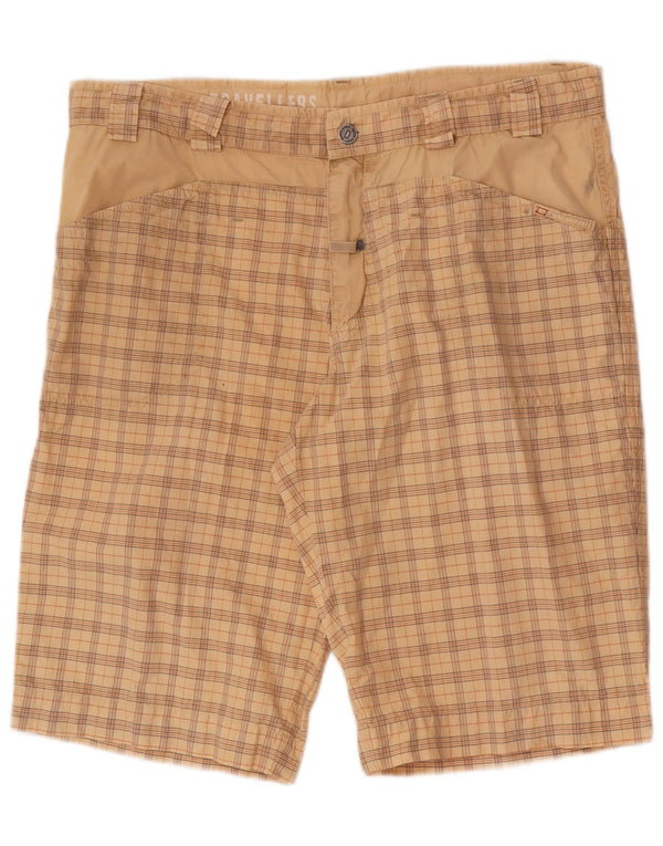 Męskie szorty Chino Cape Horn W38 XL Beżowa bawełniana krata