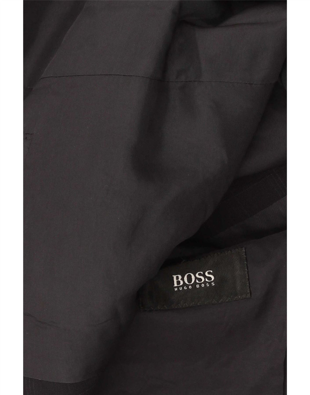 Męska marynarka zapinana na 3 guziki Hugo Boss UK 38 w średnią granatową kratkę