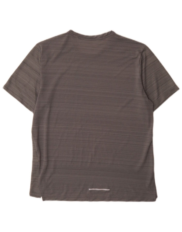 T-shirt męski Nike Dri Fit, poliester w średnie szare paski