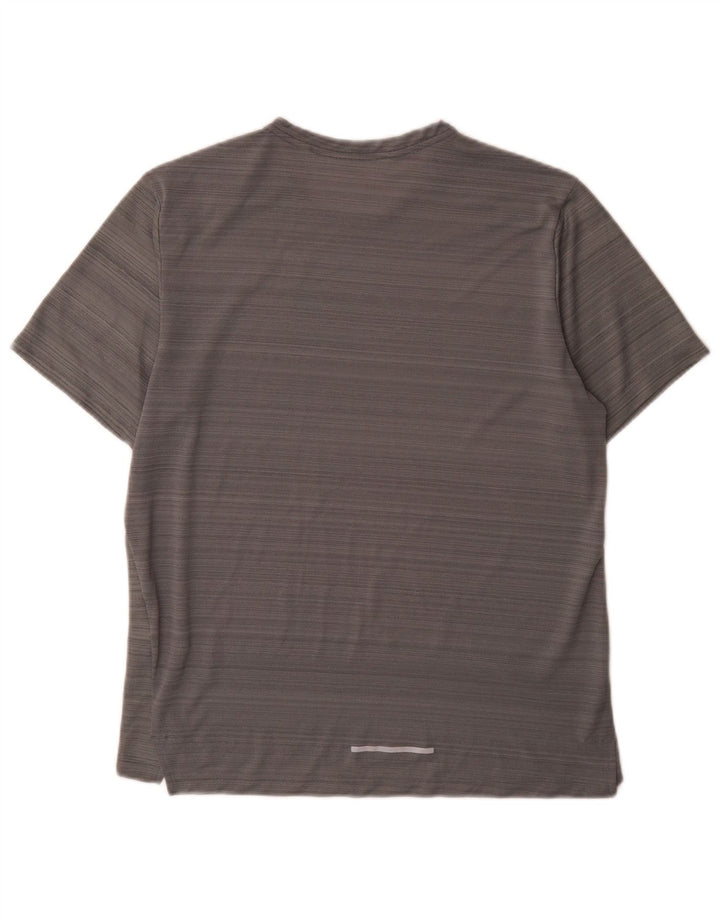T-shirt męski Nike Dri Fit, poliester w średnie szare paski