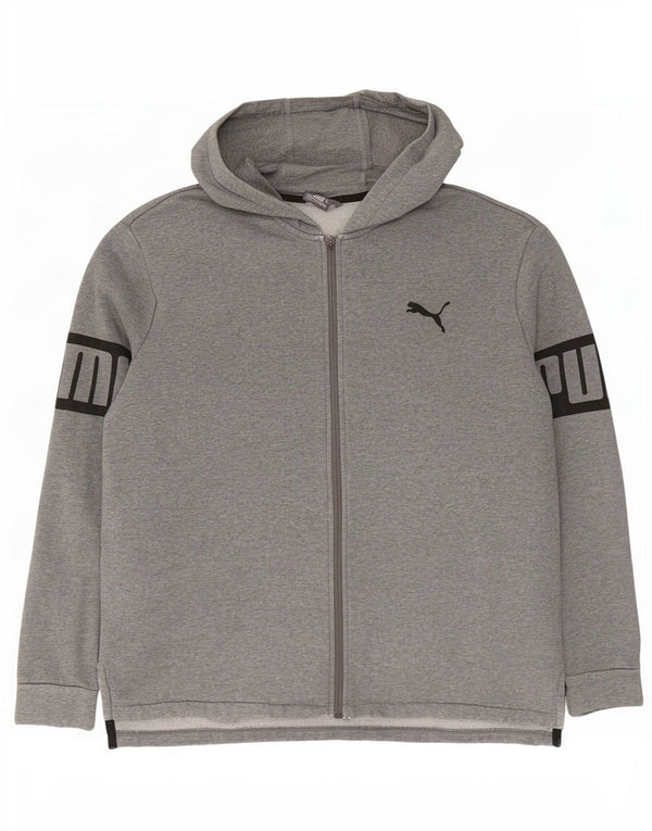 Męski sweter z kapturem i zamkiem błyskawicznym Puma XL, szary, bawełniany