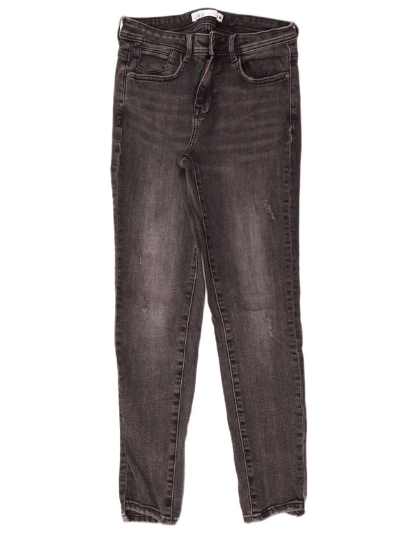 Damskie jeansy skinny Zara EU 38 Small W28 L27 Szara bawełniana klasyka