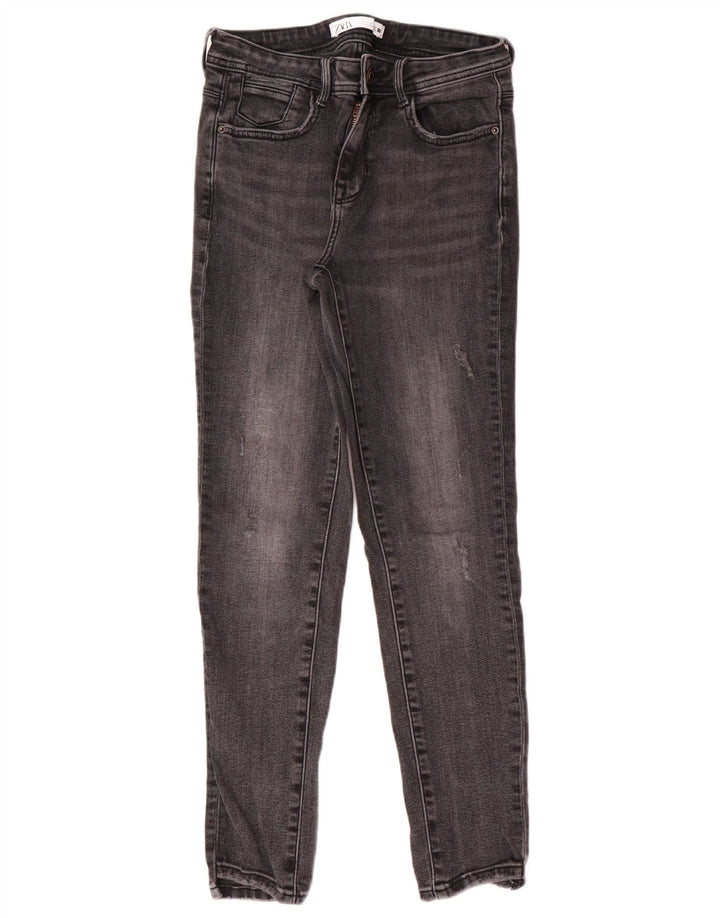 Damskie jeansy skinny Zara EU 38 Small W28 L27 Szara bawełniana klasyka
