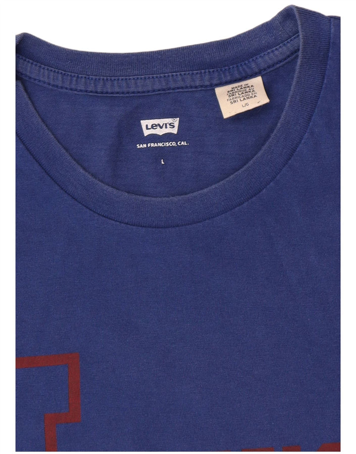 Damska koszulka z grafiką Levi's Top UK 16, duża niebieska
