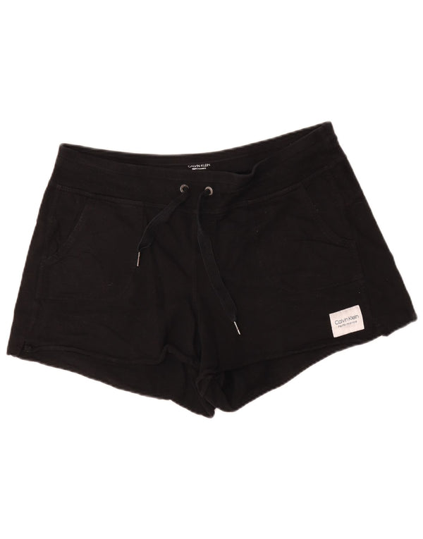 Calvin Klein Womens Sport Shorts UK 18 XL Black Cotton