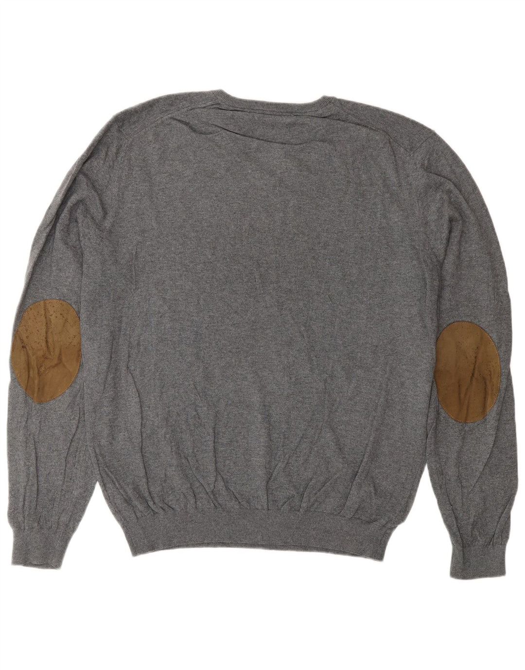 Męski sweter Massimo Dutti z dekoltem w kształcie litery V, XL, szary, bawełniany