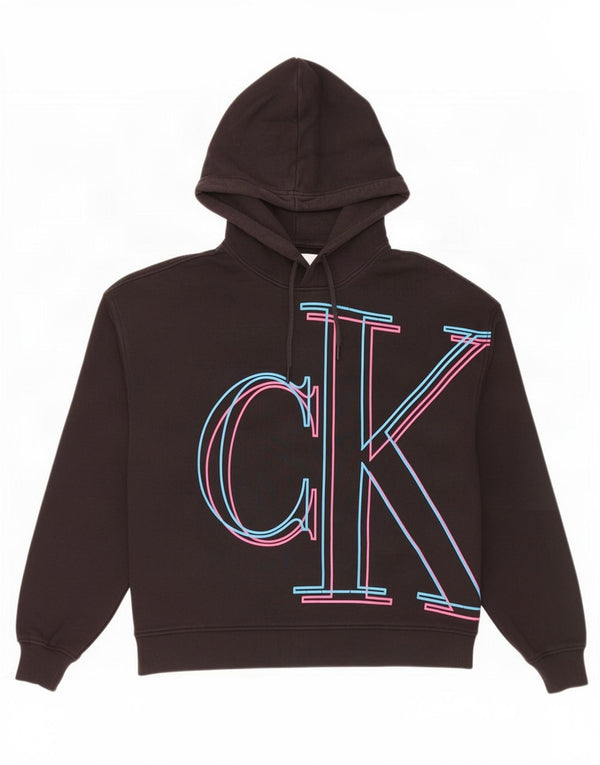 Damska bluza z kapturem Calvin Klein Jeans Graphic, oversize UK 10, mała czarna