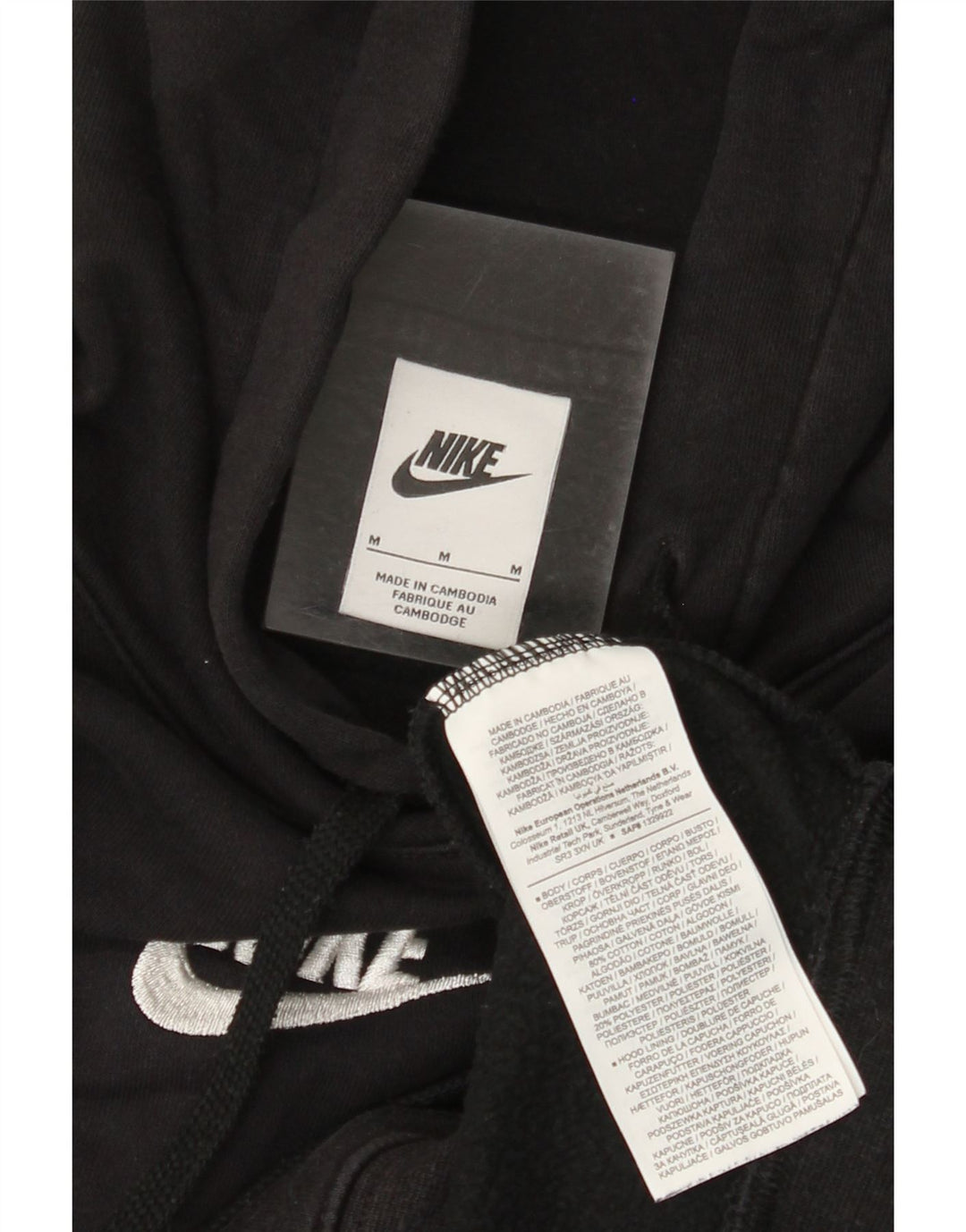 Męski sweter z kapturem NIKE z grafiką, bawełniany, średniej wielkości, w kolorze czarnym