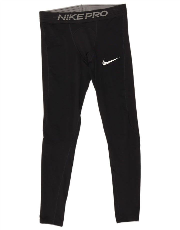 Męskie legginsy Nike o dopasowanym kroju z grafiką, średni czarny poliester