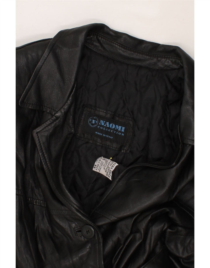 NAOMI Womens Leather Jacket IT 52 2XL Black Leather Vintage Naomi and Second-Hand Naomi from Messina Hembry 
