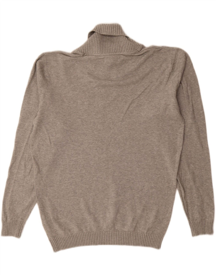 JACK & JONES Męski sweter z szalowym dekoltem, duży, szary, bawełniany