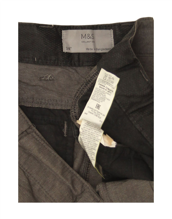Męskie spodenki cargo Marks & Spencer W34, duże, szare, poliamidowe