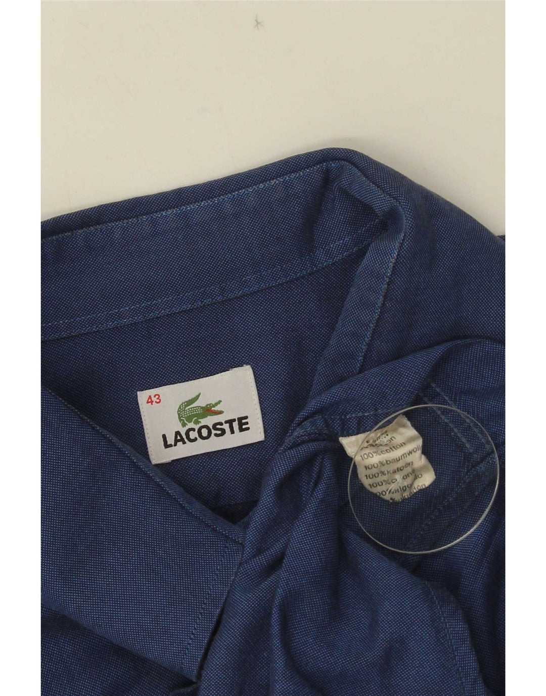 Koszula męska Lacoste rozmiar 43, duża, niebieska, bawełniana