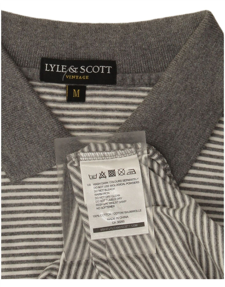 Męska koszulka polo Lyle & Scott, bawełniana w średnie szare paski