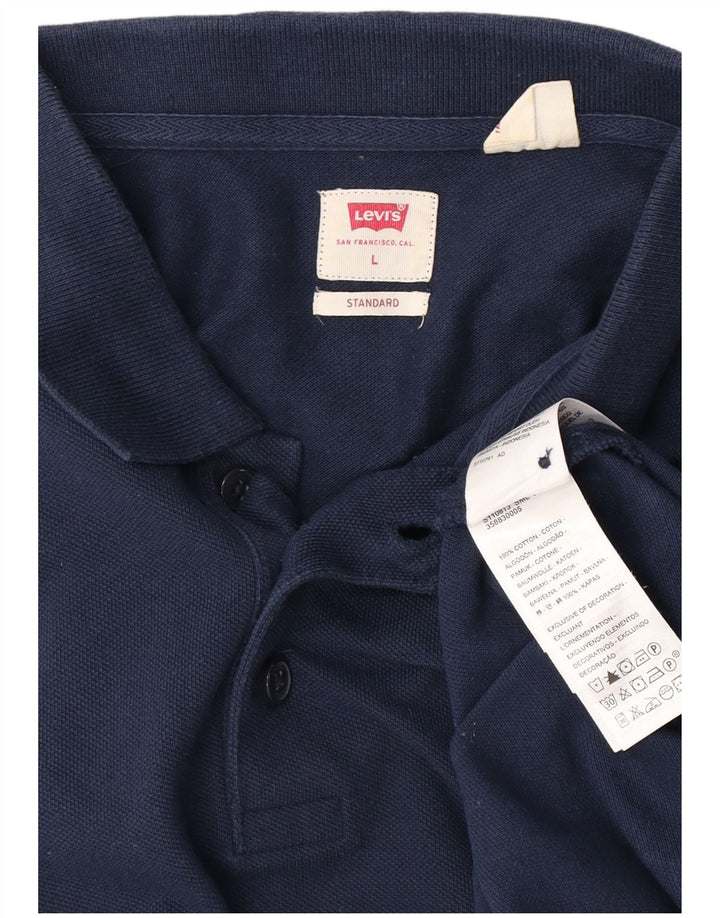 Męska standardowa koszulka polo Levi's, duża, granatowa, bawełniana
