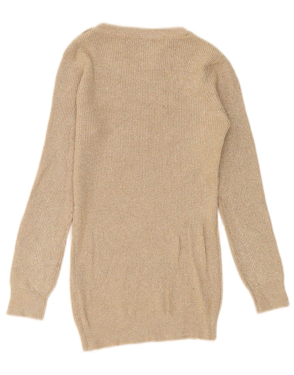 Damski sweter Zara z dekoltem w łódkę UK 8 Small Beżowy nakrapiany wiskoza