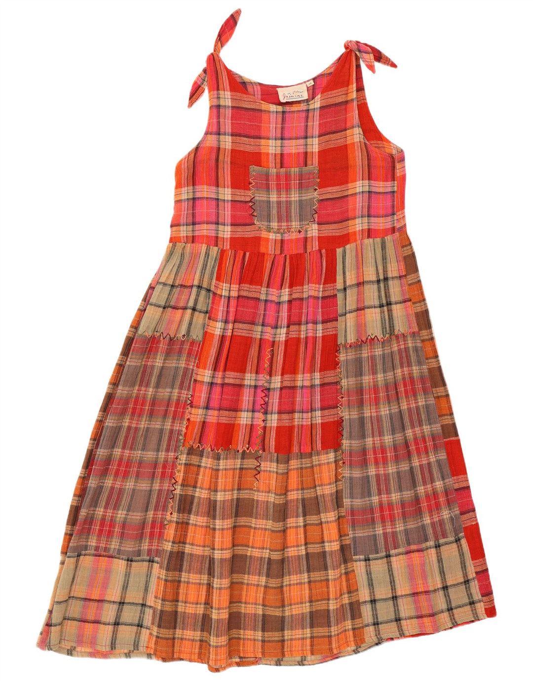Sukienka damska w stylu vintage, UK 14, średnia, wielobarwna, patchworkowa bawełna