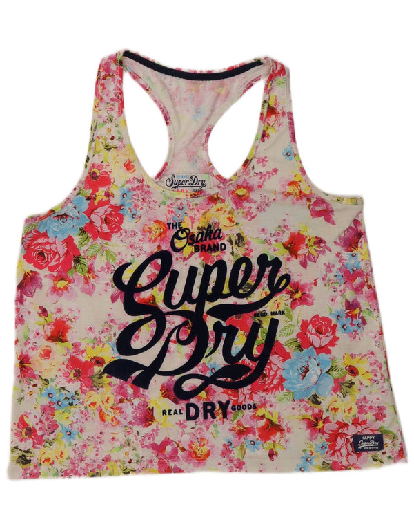 Damski top z kamizelką Superdry Graphic UK 16, duży, wielokolorowy, kwiatowy poliester