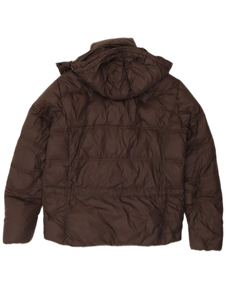 Męska ocieplana kurtka z kapturem Brema IT 52 XL, brązowy nylon