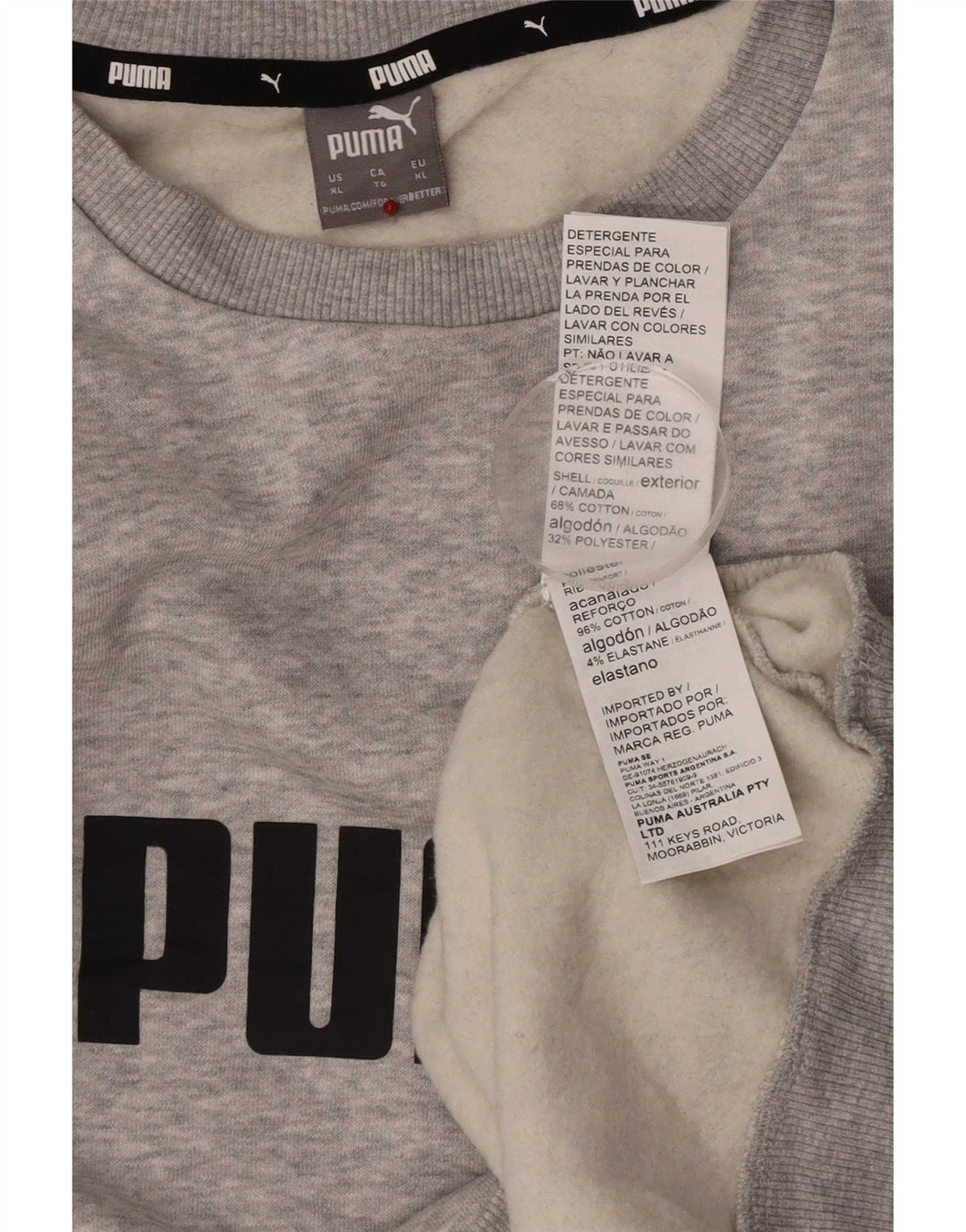 Męska bluza z grafiką Puma XL, szara, nakrapiana bawełna