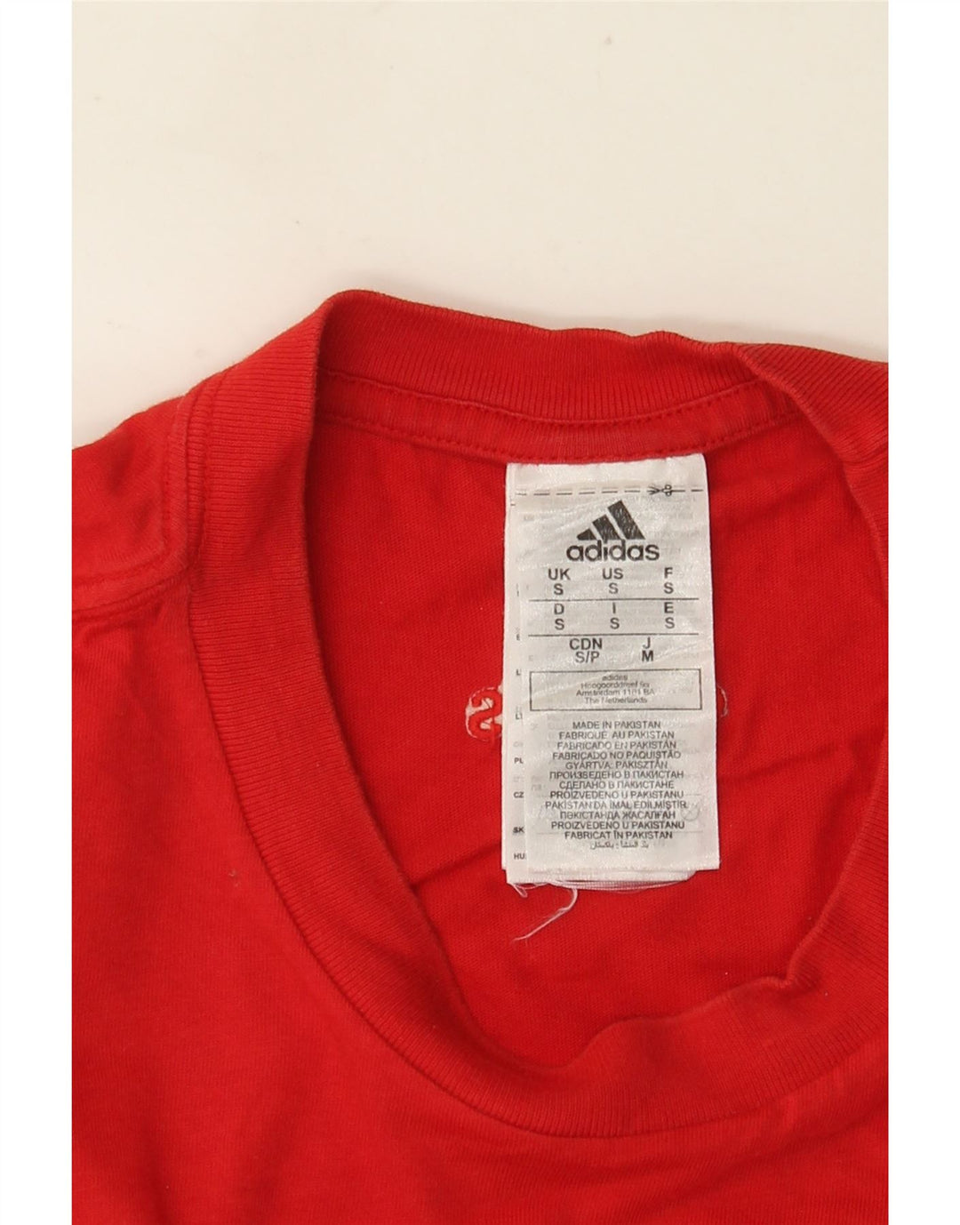 Męski T-shirt z grafiką ADIDAS, mały, czerwony, bawełniany