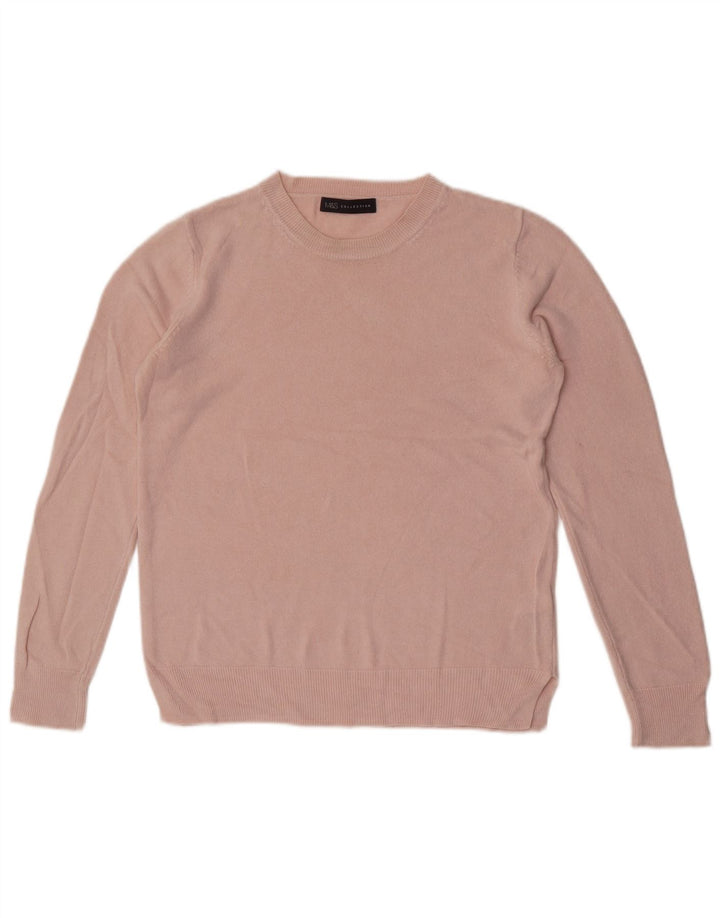 Marks & Spencer Damski sweter z okrągłym dekoltem, UK 12, średni różowy akryl