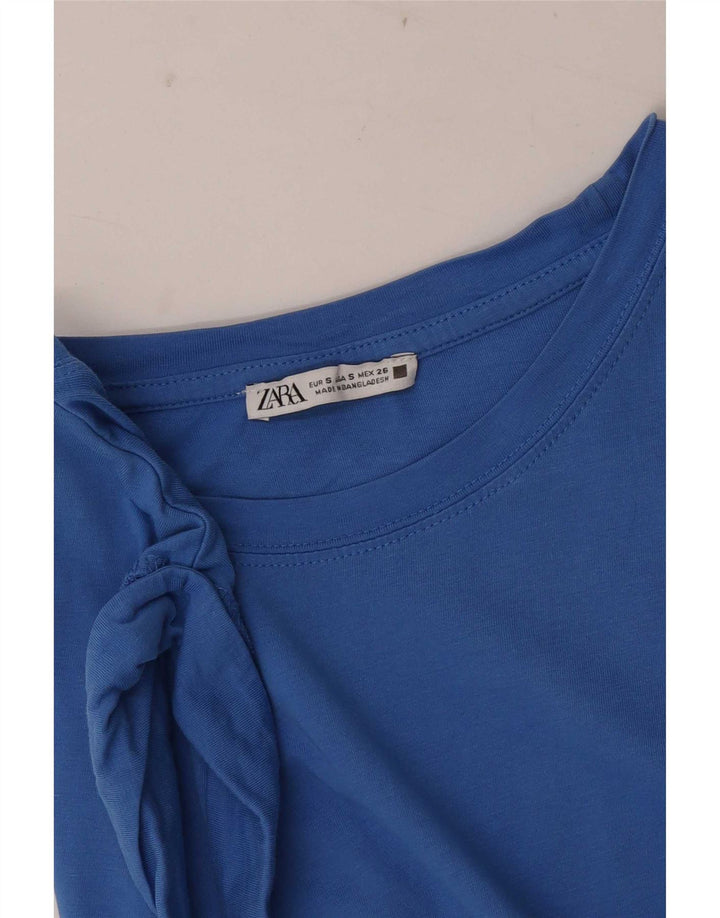 Damska bluzka bez rękawów Zara Top UK 10 Small Blue