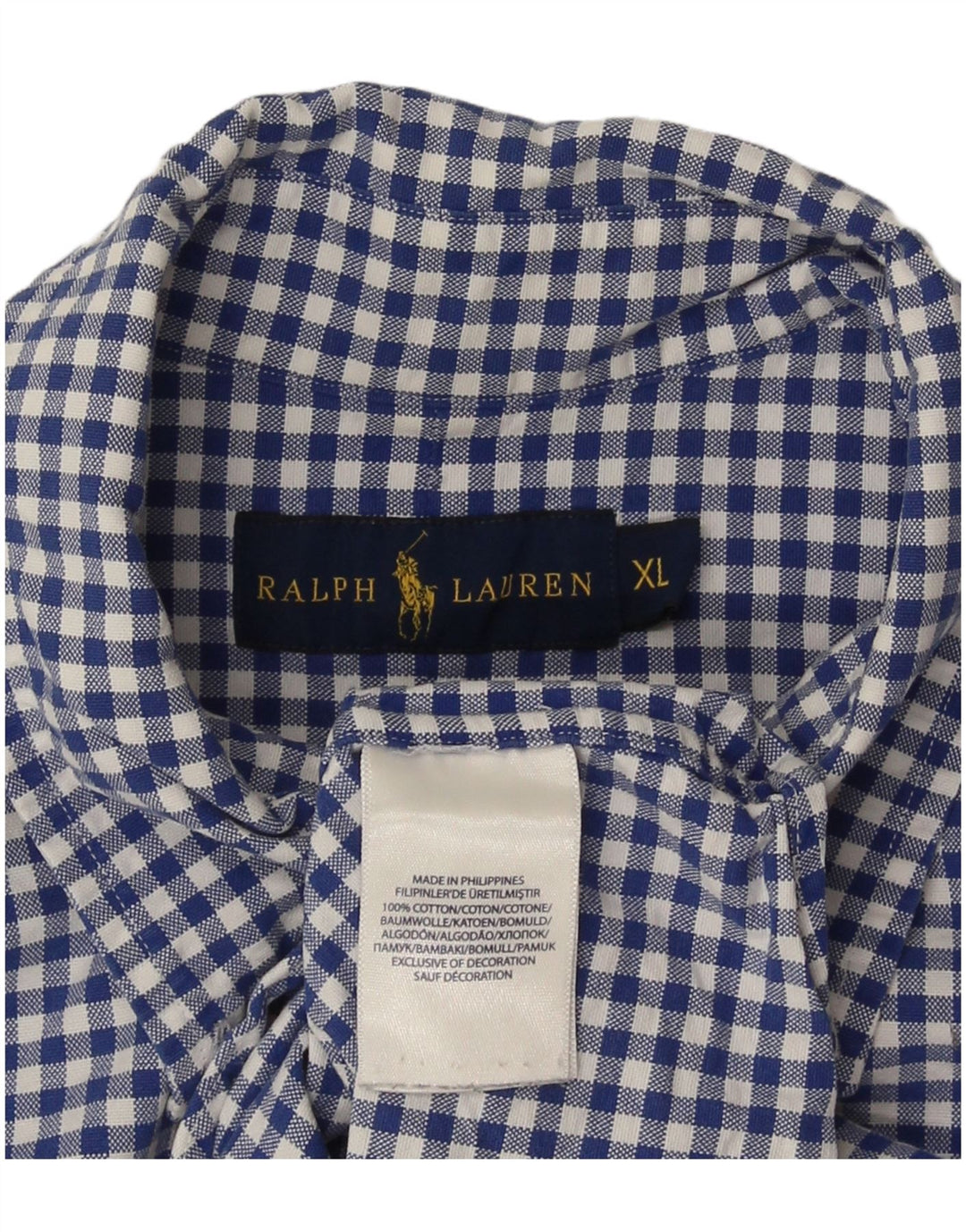 Koszula męska Ralph Lauren XL, niebieska bawełniana kratka