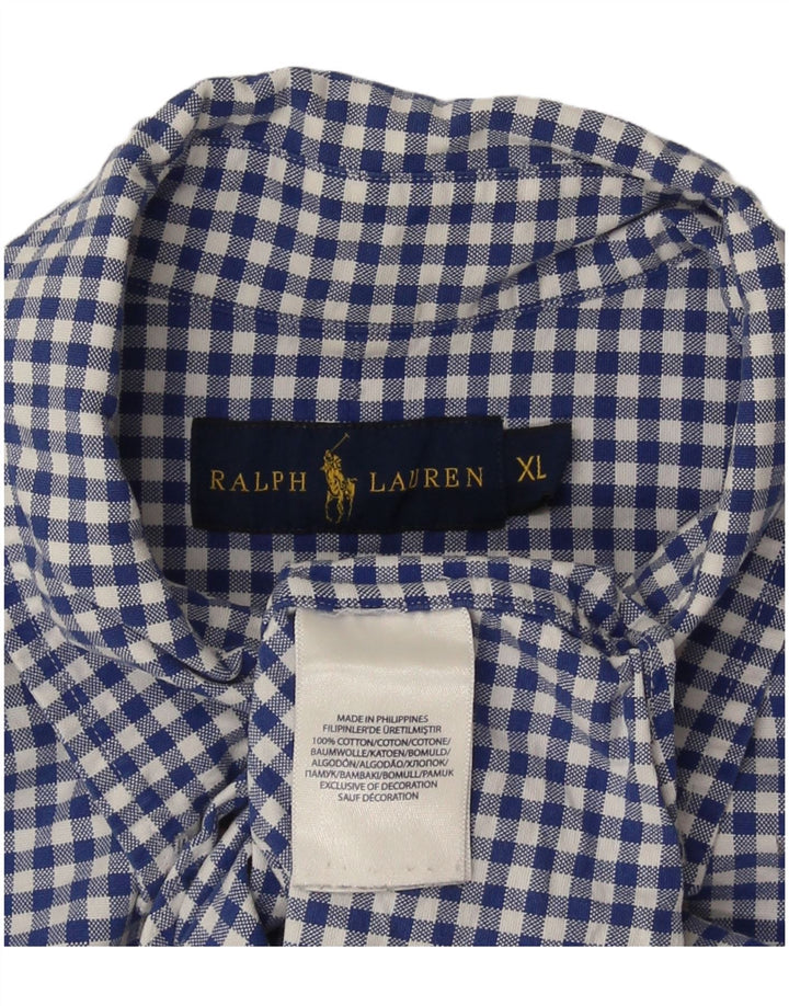 Koszula męska Ralph Lauren XL, niebieska bawełniana kratka