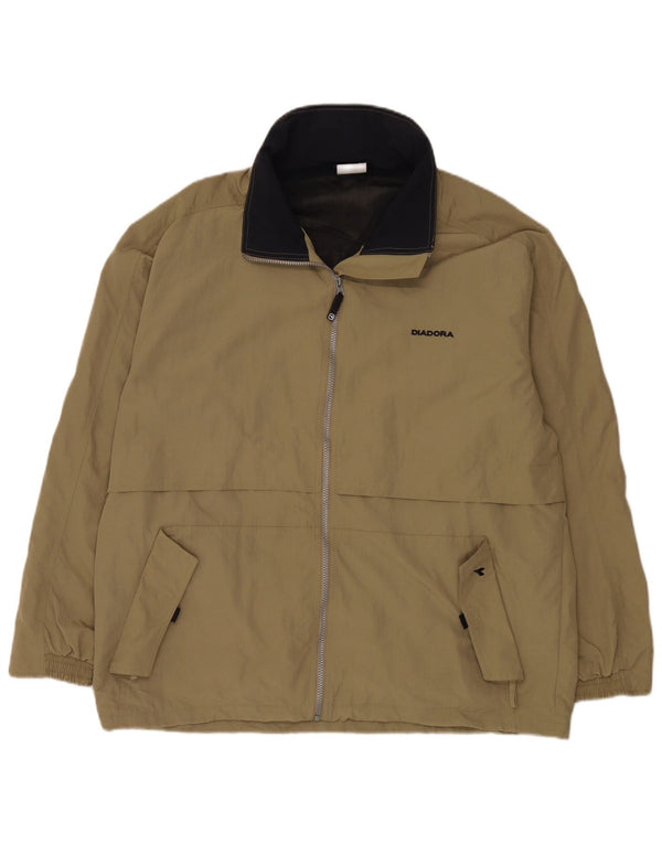 Męska kurtka dresowa z kapturem Diadora XL Khaki, poliamid