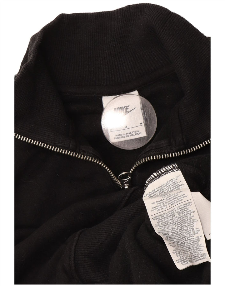 Damski sweter NIKE z krótkim rękawem i zamkiem błyskawicznym, UK 14, średni czarny, bawełniany
