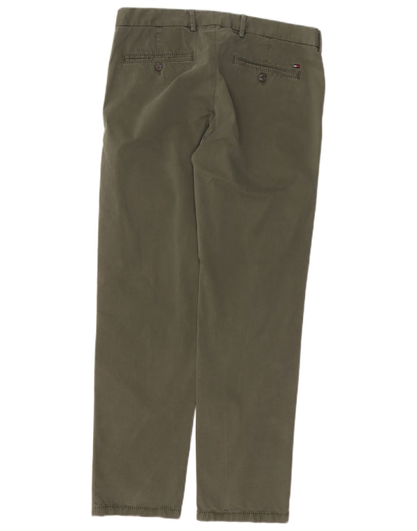 Męskie proste spodnie chino TOMMY HILFIGER W33 L32 Khaki, bawełna